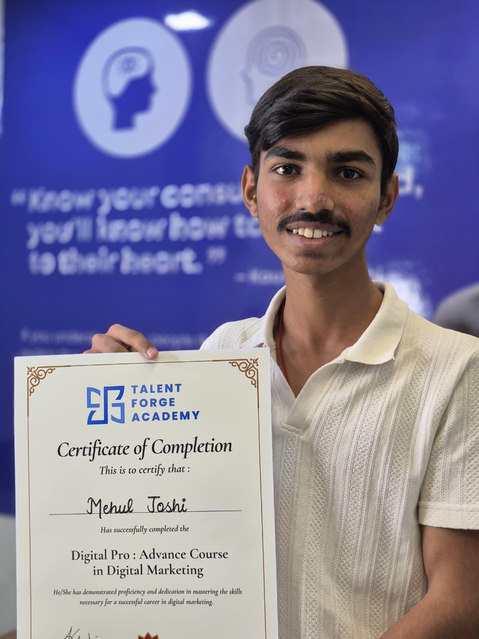 Digital Marketing Course Graduate Success - Talent Forge Academy